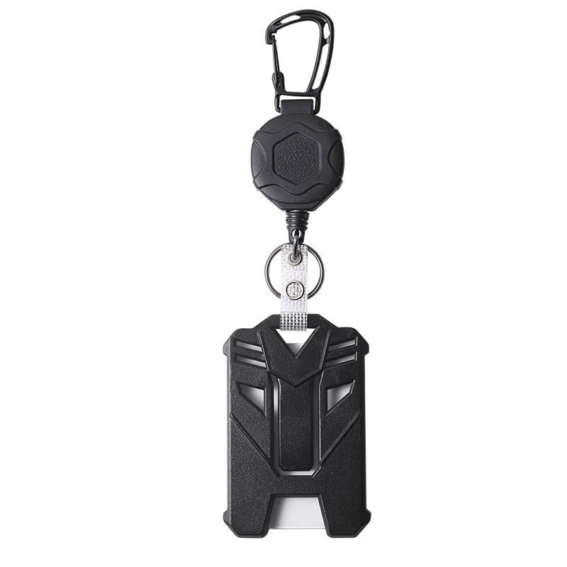 Heavy duty retractable badge scroll keychain with spring, suitable for students and workers, featuring a portable card holder.