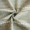 Green boho-style rectangular tablecloth with tassel stripe pattern, polyester woven, 38x91cm, for dresser or bedside table decor