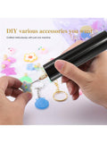 USB powered handheld mini electric drill set with three drill bits, compact DIY tool suitable for kids' outdoor play.