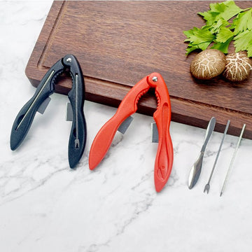 Two-piece crab disassembly tool set by Everything Baby, portable with storage box, ideal for eating crab and seafood.