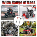 Red and black T-shaped handle exhaust spring puller tool with rubber coating for motorcycle and snowmobile spring removal.