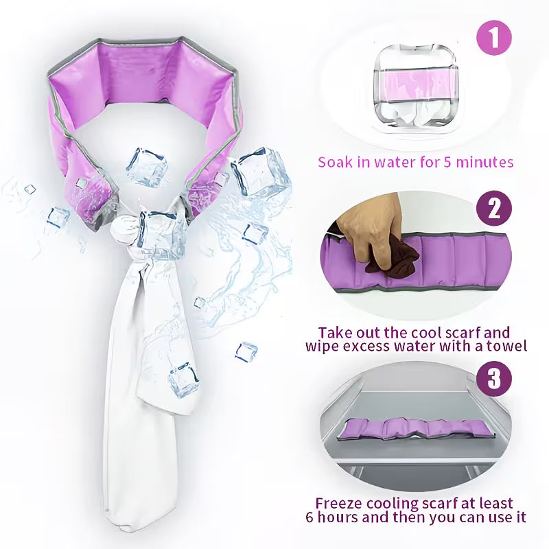 Baby cooling neck and shoulder wrap with 7 ice packs for soothing relief, adjustable, reusable cold pad for muscle pain.