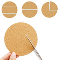 Set of 100 round self-adhesive cork coasters with cork backing sheets, ideal for DIY crafts and coasters.