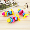 10-pack LED flashing UFO spinning tops with gyroscope, colorful lights, and spinning motion, perfect as kids' party favors and activity toys.