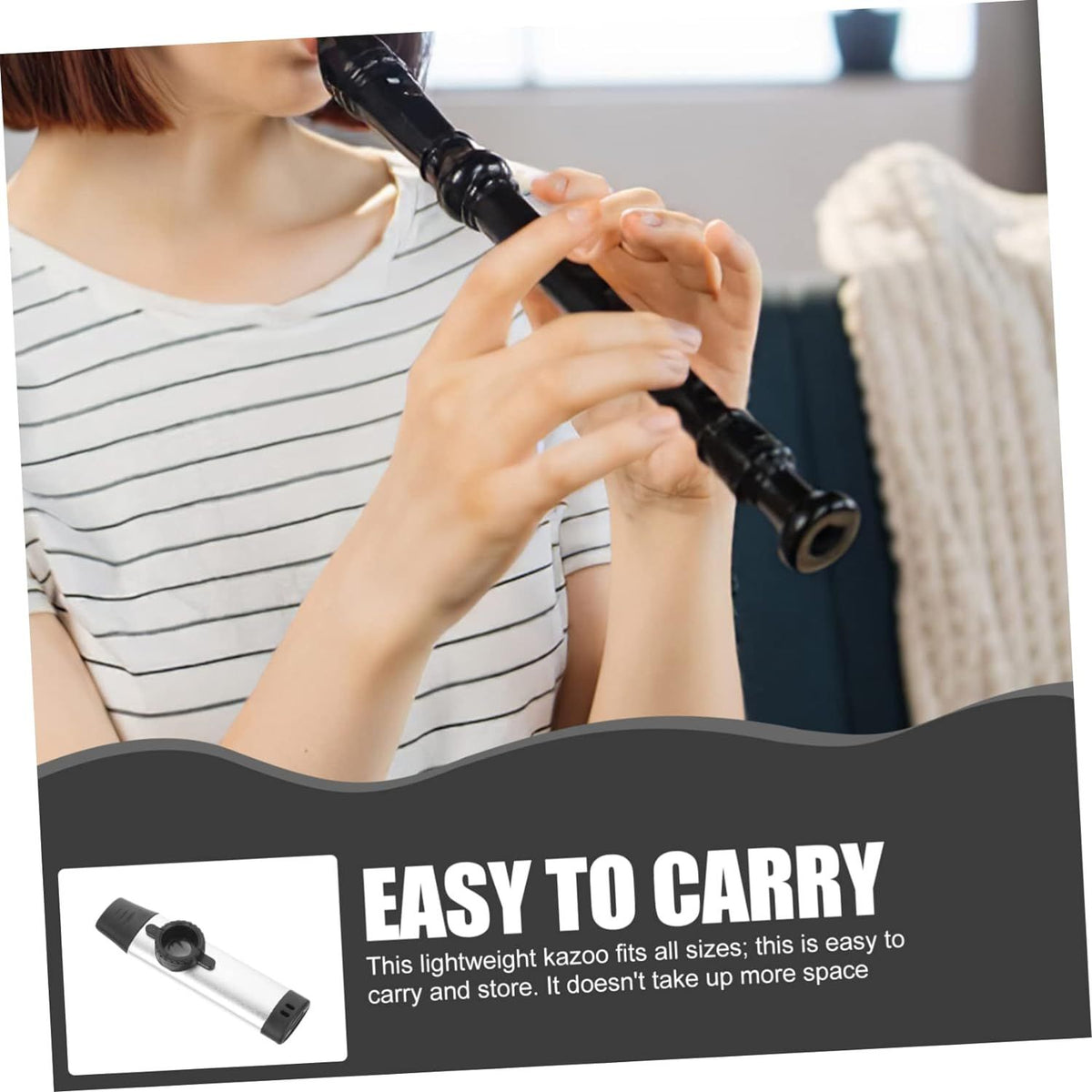 Set of metal kazoos for kids and adults, including harmonica, ukulele, and trombone toys for outdoor play and musical fun.