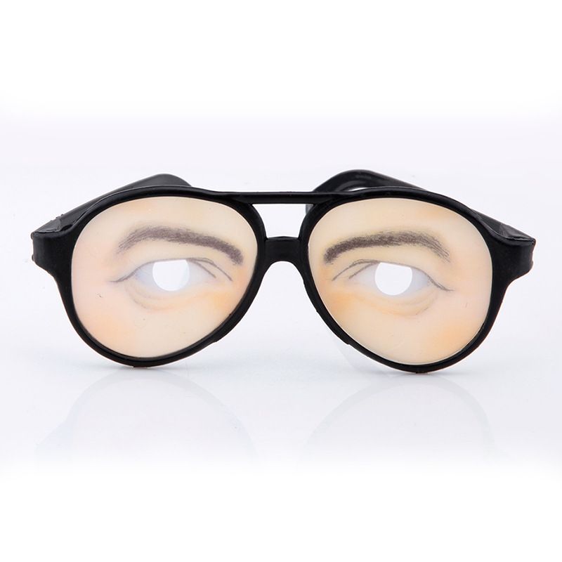 Pair of Halloween prank glasses with funny eyes for kids' pretend play, featuring colorful, goofy eye designs for costume parties.