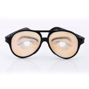Pair of Halloween prank glasses with funny eyes for kids' pretend play, featuring colorful, goofy eye designs for costume parties.