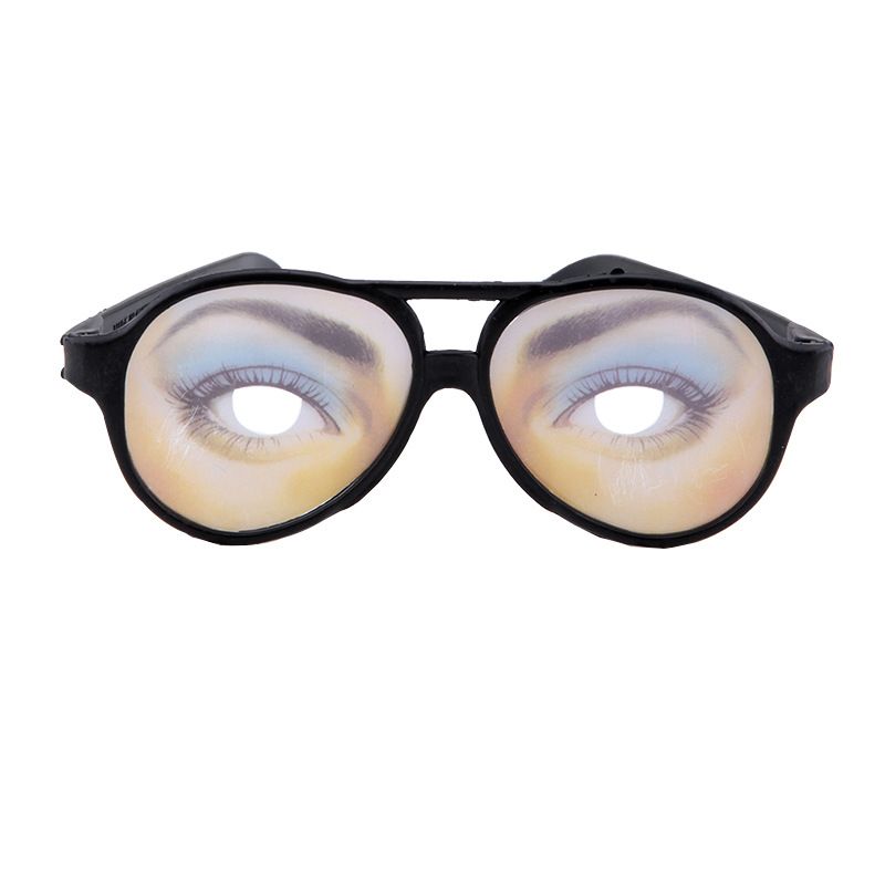 Pair of funny Halloween trick glasses with silly eyes for kids' pretend play and costume disguises, 2-piece prank toy set.
