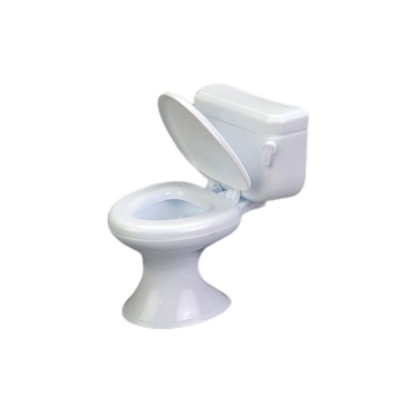 Miniature baby toilet toy from Everything Baby, designed for pretend play, featuring a classic bathroom scene for dollhouse furniture.