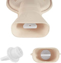 Rubber hot water bottle with soft cover, 2 liters, for pain relief and warming neck, shoulders, knees, and feet.