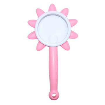 Pink and blue 5X handheld magnifying glasses for kids and seniors, ideal for hobbies, science, outdoor play, and exploration.