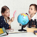 Two handheld magnifying glasses in pink and blue, ideal for kids and seniors for hobbies, reading, and science activities.