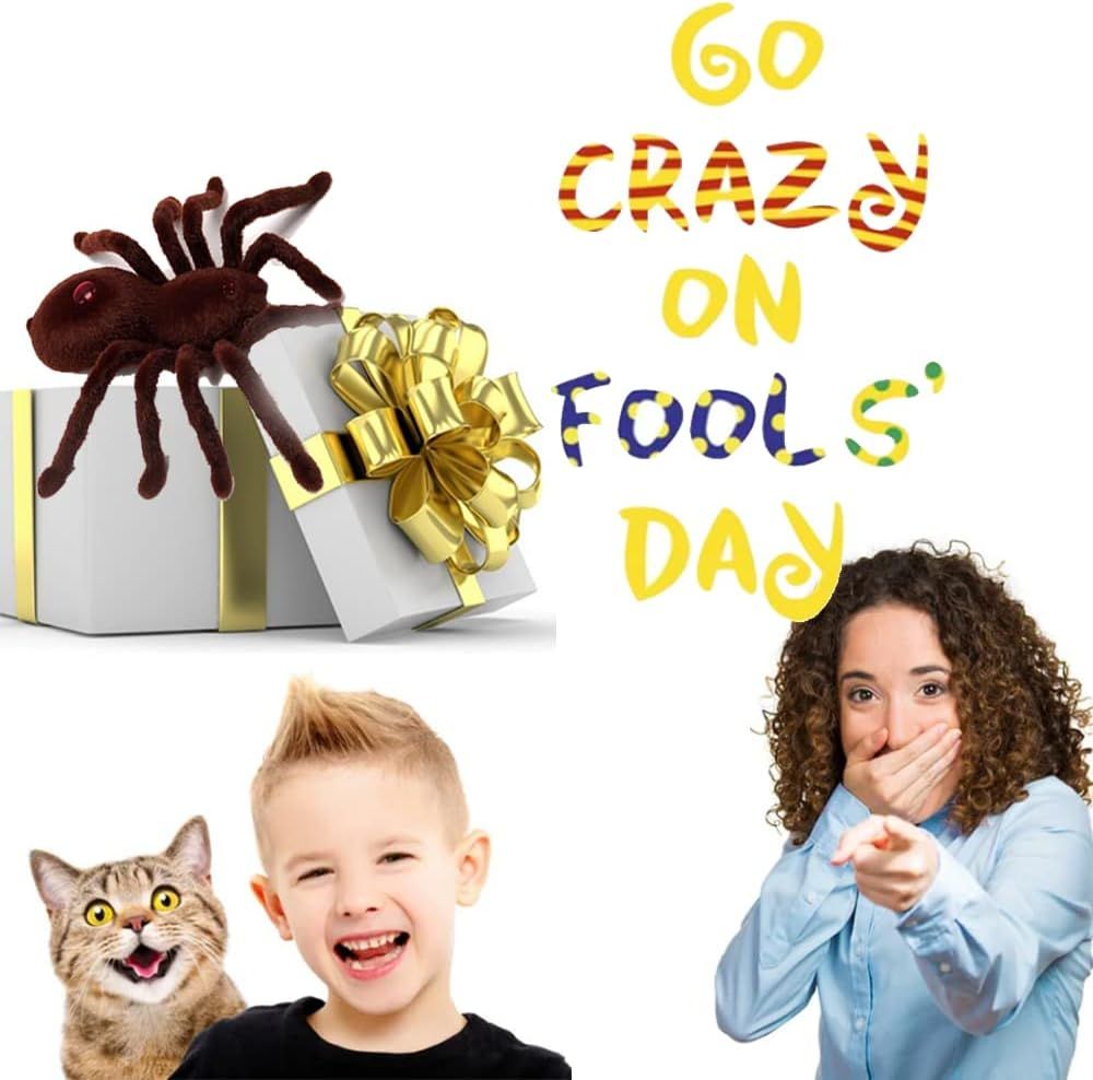 Everything Baby remote control spider toy for kids, perfect for pranks, Halloween, April Fools' Day, and playful family fun.
