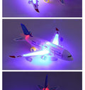 Toysery airplane toy for kids with LED flashing lights and sounds, designed for toddlers aged 3-12 years, suitable for pretend play.