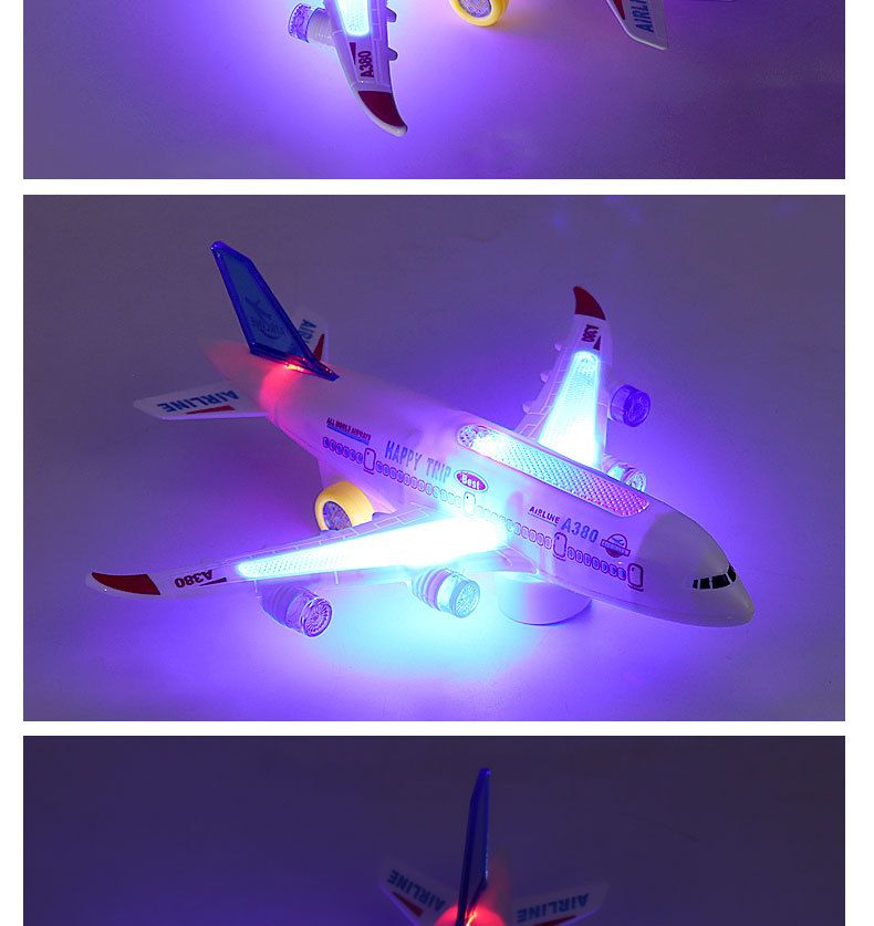 Toysery airplane toy for kids with LED flashing lights and sounds, designed for toddlers aged 3-12 years, suitable for pretend play.