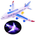 Toysery airplane toy for kids with LED lights and sounds, perfect for toddlers and children ages 3-12, in pretend play setting.