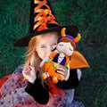 Soft plush pumpkin doll for babies, orange sitting at 10.5 inches, from Everything Baby, perfect as Halloween baby gift or toy.