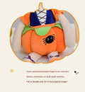 Soft plush Halloween pumpkin doll for babies, orange sitting pumpkin toy for kids, 10.5 inches tall, from Everything Baby.