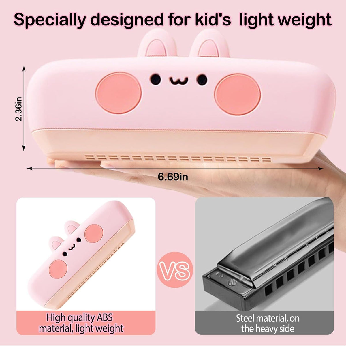 16-hole diatonic harmonica for kids with protective cover, in key of C, ideal musical toy for boys and girls beginners.