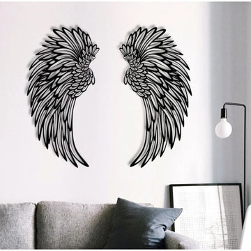 1 Pair Angel Wings Decorative Wall Decal Glowing Light Decorative Crafts Supplies For Children Girl Boys Bedroom Party