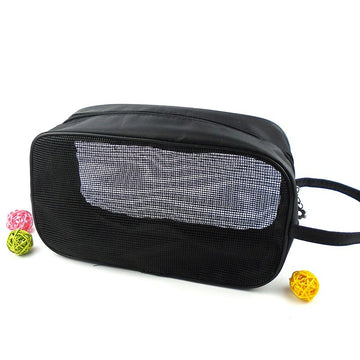 Mesh Shower Shower Bag Black Portable Mesh Accessories Organizer Tote for Gym College Dorm Room (Black)