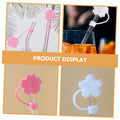 Four cute girl-themed drink cover caps with skull designs, straw protectors, and dust plugs for baby and kid's glass accessories.