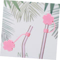 Four cute girl-themed drink cover accessories with straw dust plugs, featuring Hawaii cartoon caps and summer skull designs.