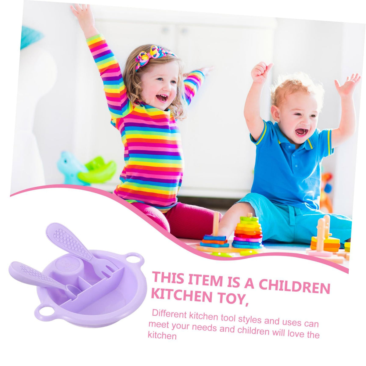 Mini plastic tableware toys set for kids, includes pretend cutlery and kitchen accessories for play food and kitchen pretend play.