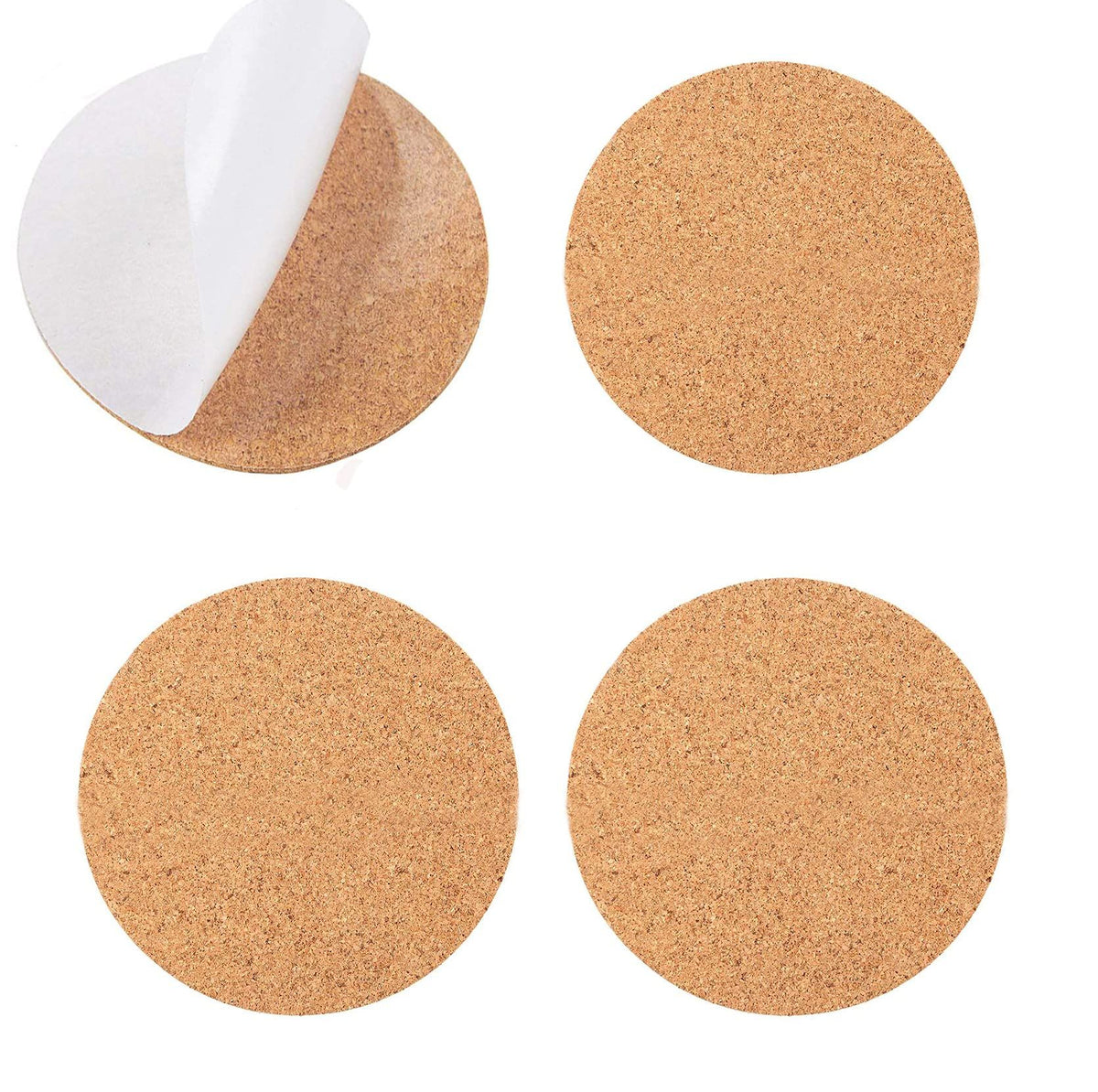 Set of 10 self-adhesive mini cork backing tiles, 4-inch round sheets for DIY coasters, crafts, cork boards, and mats by Everything Baby.