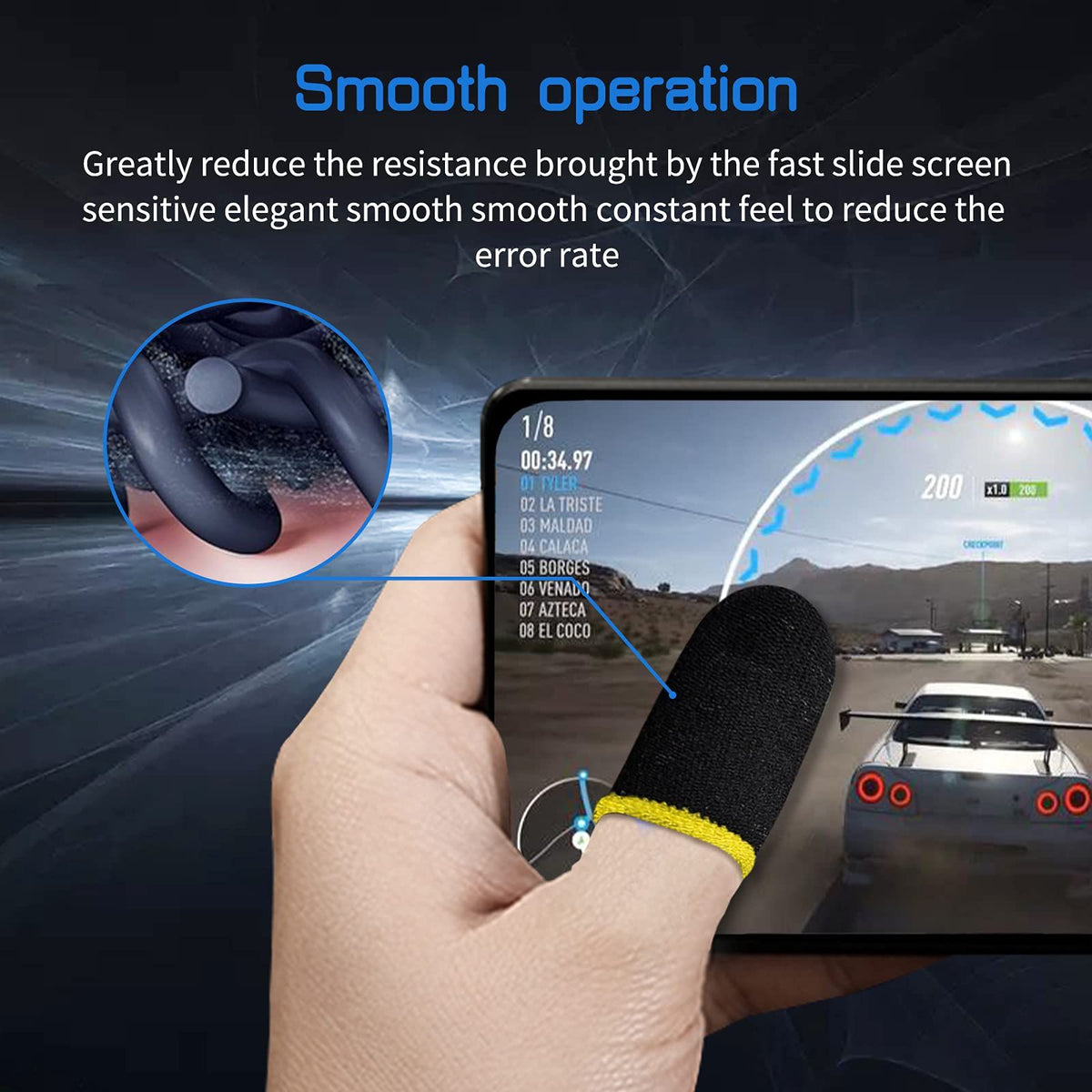 Set of 10 breathable game finger sleeve sets for mobile touch screens, designed for kids, from Everything Baby, anti-sweat and sensitive.