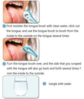 Four-pack tongue scraper and brush set for babies and kids, helps fight bad breath and promote fresh oral hygiene.