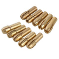 Set of 10 brass drill chucks with 0.5-3.2mm capacity, fits rotary tools, with 4.8mm shank diameter, suitable for DIY projects