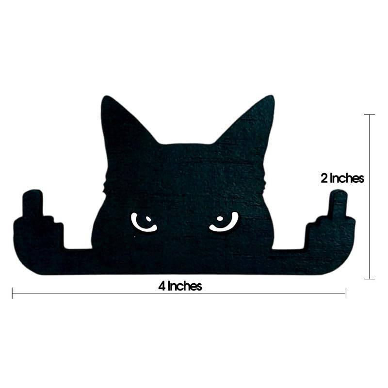 Black cat wall art ornament by Everything Baby, featuring a humorous black cat figurine for desk or wall display.