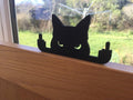 Black cat decor ornament, playful wall art figurine for desk display, artistic gift for cat lovers, by Everything Baby