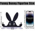 Black rabbit figurine with raised middle finger, humorous black rabbit decor for kids' play area or playful home decoration.