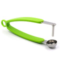 Two cherry olive pit remover tools with stone seed removal containers, designed for kitchen use by Everything Baby.