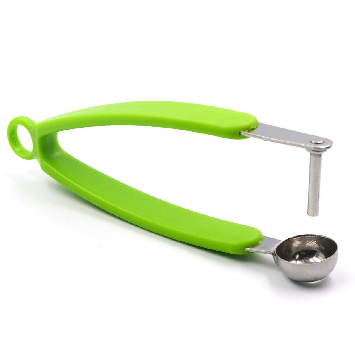 Two cherry olive pit remover tools with stone seed removal containers, designed for kitchen use by Everything Baby.