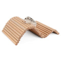 Wooden hamster climbing ladder and suspension bridge for small pets like guinea pigs, rats, hedgehogs, and sugar gliders.