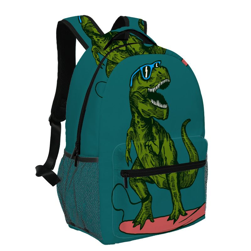 Dinosaur surfer toddler backpack for kids, featuring colorful dinosaur design, suitable for preschoolers for school and travel.