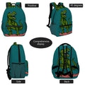 Dinosaur surfer toddler backpack for kids, featuring a colorful dinosaur design, ideal for preschoolers and young students.