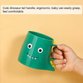 Cute dinosaur-shaped plastic bathroom cup for kids, used as a toothbrush holder and tumbler for baby and kids’ dental care.