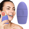 Cooling facial roller for puffiness and dark circles, gentle massage tool for skincare, designed for soothing and refreshing skin.