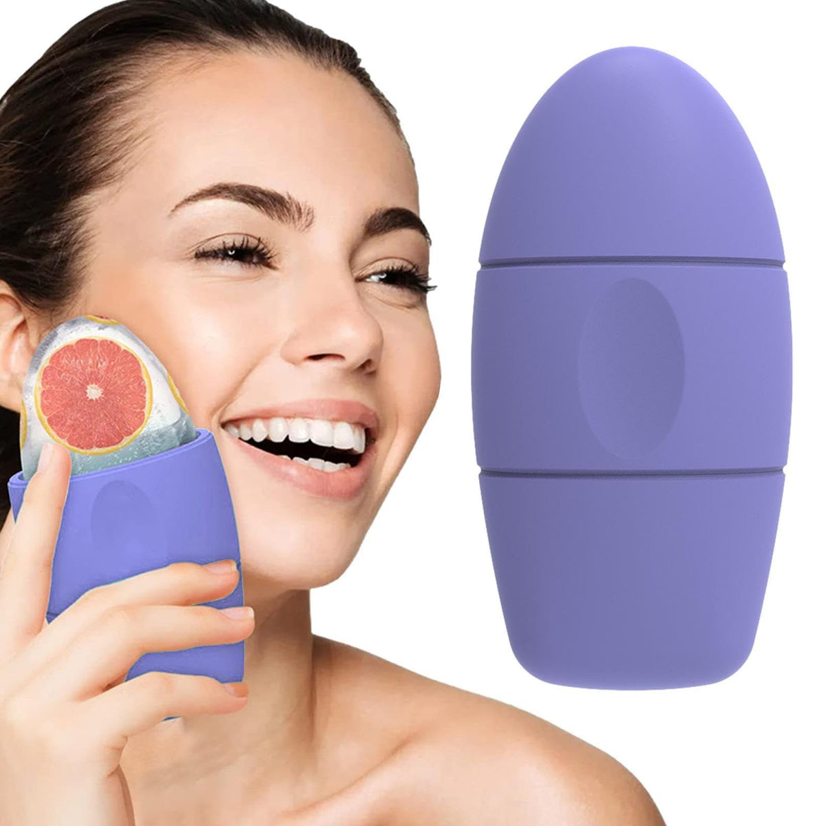 Cooling facial roller for puffiness and dark circles, gentle massage tool for skincare, designed for soothing and refreshing skin.