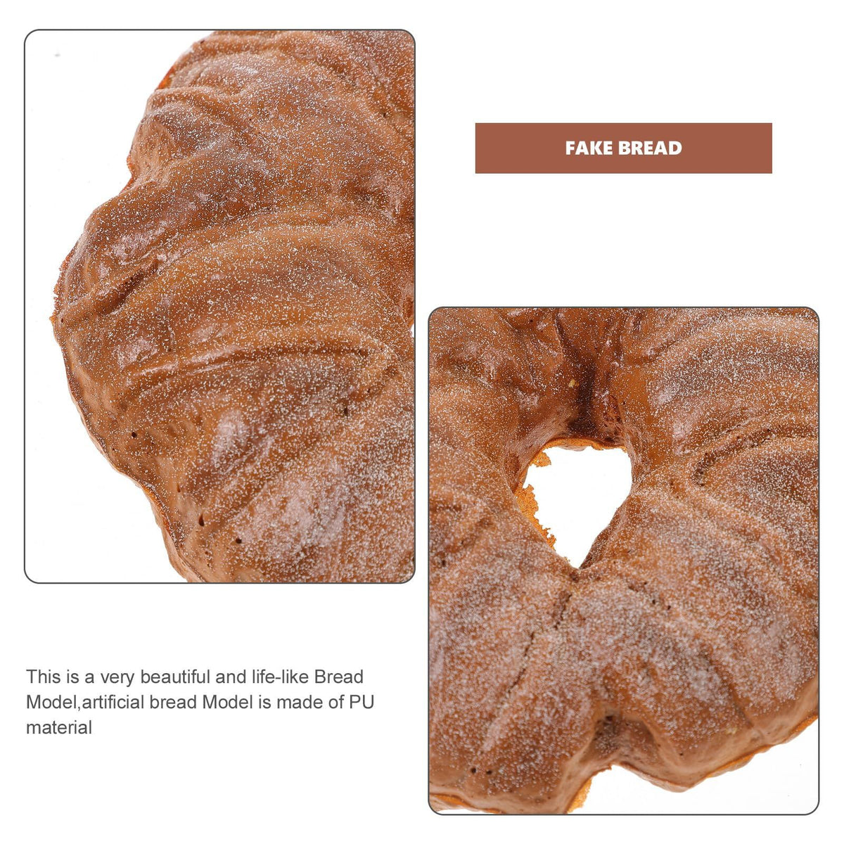 Artificial bread model toy from Everything Baby, used as pretend play food for kids in baby and kid's toy photography.