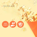 Collapsible microwave popcorn bowl for kids, made by Everything Baby, ideal for making fluffy, no-oil popcorn in pretend play.
