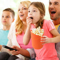 Collapsible microwave popcorn bowl for kids, made by Everything Baby, designed for making fluffy, no-oil popcorn in the microwave.