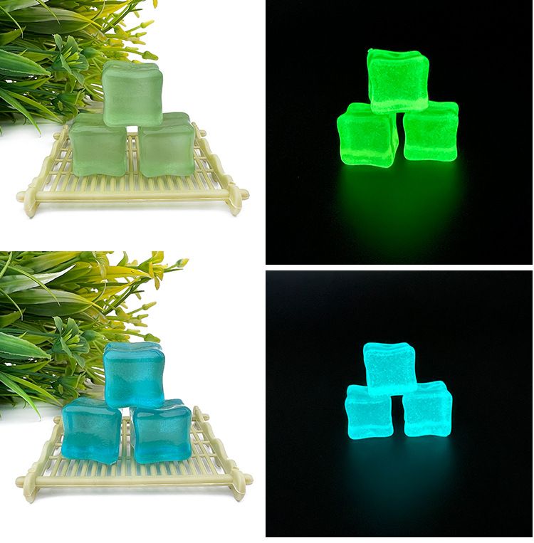 Set of 24 simulated fluorescent ice cubes by Everything Baby, reusable plastic building toy for kids' creative home decoration.