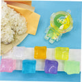 Set of 24 simulated fluorescent ice cubes for home decoration and kids' building toys, reusable crystal gem-like fake ice cubes.