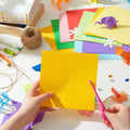 Bright color origami paper sheets in 10 vibrant shades, ideal for kids' arts and crafts projects and DIY folding activities.