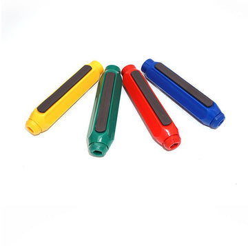 Blackboard adjustable chalk clip set with magnetic holders in four colors, designed for kids' art and drawing activities.